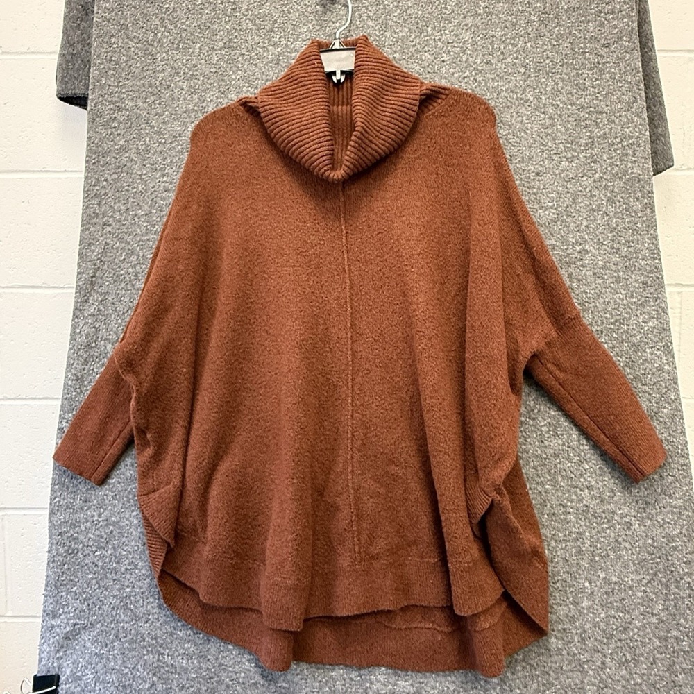 Loft Sweater Womens Oversized Rust Brown Dolman Sleeve Pullover XS Fits Large